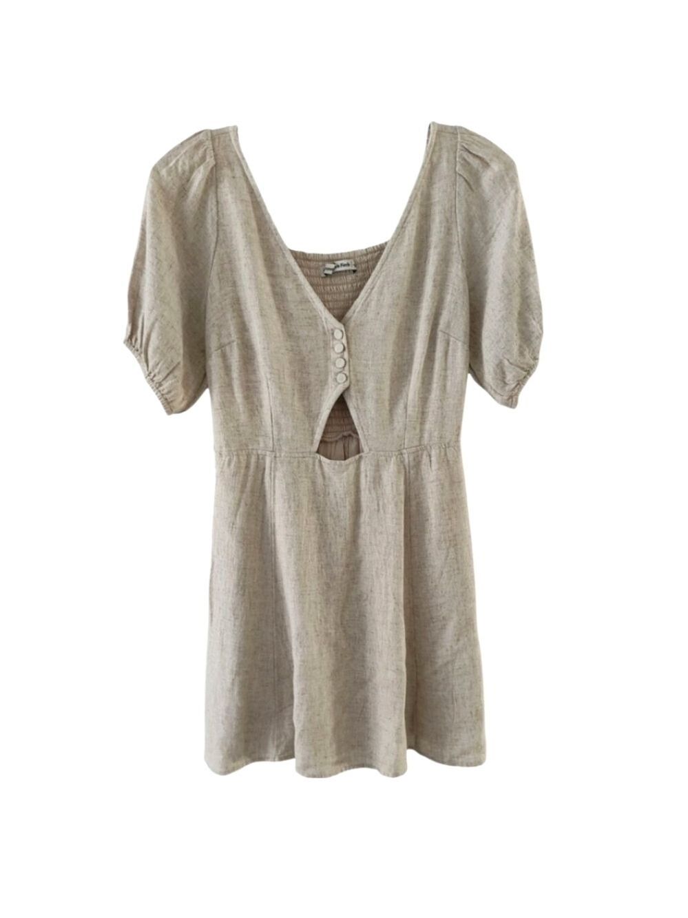ABERCROMBIE AND FITCH Linen Blend Short Sleeve Mini Dress Size XS